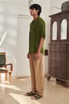 Buy_Saphed_Brown Linen Mousse Lounge Pant _Online_at_Aza_Fashions