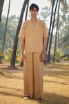 Buy_Saphed_Beige Linen Husk Pyjama Pant 