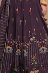 Ahi Clothing_Purple Crepe, Organza Embroidery, Zari, Sequins, Floral Pattern Lehenga Set _Online_at_Aza_Fashions