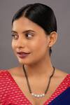 Buy_Sica Jewellery_White 925 Silver Halo Solitaire Mangalsutra _at_Aza_Fashions