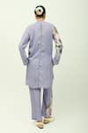 Shop_OFRIDA_Purple Viscose Mandarin Collar Nysa Hand Painted Print Kurta Pant Set _at_Aza_Fashions
