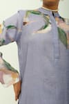 OFRIDA_Purple Viscose Mandarin Collar Nysa Hand Painted Print Kurta Pant Set _at_Aza_Fashions