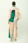 Shop_OFRIDA_Green Bemberg, Muslin Beads Twilight Hand Painted Print Jacket And Pant Set _at_Aza_Fashions