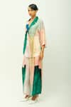 Buy_OFRIDA_Green Bemberg, Muslin Beads Twilight Hand Painted Print Jacket And Pant Set _Online_at_Aza_Fashions