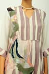 Buy_OFRIDA_Purple Viscose Split V-neck Melora Striped Kurta And Pant Set _Online_at_Aza_Fashions