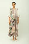 Buy_OFRIDA_Purple Viscose Split V-neck Melora Striped Kurta And Pant Set _at_Aza_Fashions