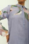 Shop_OFRIDA_Purple Viscose Mandarin Collar Nysa Hand Painted Print Kurta _Online_at_Aza_Fashions