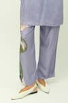 OFRIDA_Purple Viscose Nysa Hand Painted Print Pant _Online_at_Aza_Fashions