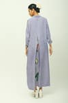 Shop_OFRIDA_Lavender Viscose Beads, Foil Printing Collared Nysa Hand Painted Dress _at_Aza_Fashions