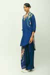 Buy_OFRIDA_Blue Bemberg, Muslin Midnight Psy Hand Painted Print Pant _at_Aza_Fashions