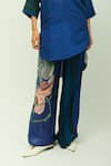 Buy_OFRIDA_Blue Bemberg, Muslin Midnight Psy Hand Painted Print Pant _Online_at_Aza_Fashions