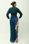 Shop_OFRIDA_Navy Muslin, Bemberg Collared Midnight Psy Striped Top _at_Aza_Fashions