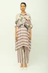 OFRIDA_Purple Viscose Collared Melora Hand Painted Print Kurta _Online_at_Aza_Fashions