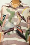 OFRIDA_Purple Viscose Collared Melora Hand Painted Print Kurta _at_Aza_Fashions