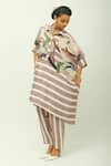 Buy_OFRIDA_Purple Viscose Melora Striped Pant _at_Aza_Fashions