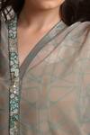 Buy_Koswi_Gray Viscose Sequins, Beads V-neck Abstract Print Kaftan Dress _Online_at_Aza_Fashions
