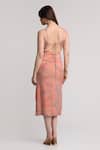Koswi Peach Viscose Sequins, Beads Sweetheart Neck, Embellished Yoke Dress With Shrug Online at Aza Fashions Koswi_Peach Viscose Sequins, Beads Sweetheart Neck, Embellished Yoke Dress With Shrug _Online_at_Aza_Fashions