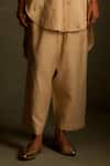 Buy_Charkhee_Beige Chanderi, Voile Embroidery, Sequins Round Moon Pattern Kurta With Pant _Online_at_Aza_Fashions