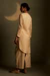 Shop_Charkhee_Beige Chanderi, Voile Embroidery, Sequins Round Moon Pattern Kurta With Pant _at_Aza_Fashions