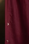 Buy_Charkhee_Burgundy Chanderi, Voile Embroidery V-neck Moon Pattern Kurta Set _Online