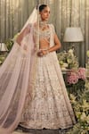 Buy_Isa By Dolly Wahal_Blush Silk, Net Embroidery, Sequins, Crystals, Beads, Esme Bridal Lehenga Set _at_Aza_Fashions