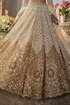 Buy_Isa By Dolly Wahal_Ivory Net Sequins, Crystals, Pearls, Embroidery, Ombre Gold Bridal Lehenga Set _Online_at_Aza_Fashions