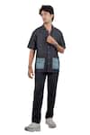 Buy_Raw & Rustic By Niti Bothra_Black Tencel, Denim Patchwork Pocket Shirt _Online_at_Aza_Fashions