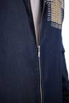 Buy_Raw & Rustic By Niti Bothra_Blue Tencel, Denim Patchwork, Embroidery Dark Midnight Mosaic Zipper Shacket 