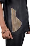 Buy_Raw & Rustic By Niti Bothra_Black Tencel, Denim Patchwork Artisanal Shirt 