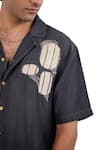 Buy_Raw & Rustic By Niti Bothra_Black Tencel, Denim Patchwork, Embroidery Vintage Shirt 