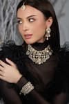 Buy_Joules By Radhika_Gold Plated Pearls, Stones Regal Allure Mesh Bracelet _at_Aza_Fashions