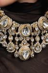 Joules By Radhika_Gold Plated Pearls, Stones Regal Allure Mesh Bracelet _Online_at_Aza_Fashions