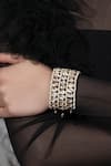 Buy_Joules By Radhika_Gold Plated Pearls, Stones Regal Allure Mesh Bracelet _Online_at_Aza_Fashions