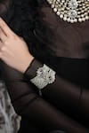 Shop_Joules By Radhika_Green Beads, Crystals, Stones Luxe Halo Beaded Bracelet _Online_at_Aza_Fashions