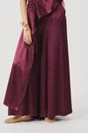 Buy_Aroka_Burgundy Smocking, Embroidery One Shoulder Pisa Asymmetric Top _Online_at_Aza_Fashions