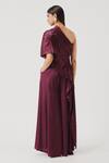 Shop_Aroka_Burgundy Modal, Satin Soiree Pant _at_Aza_Fashions