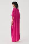 Shop_Aroka_Fuchsia Modal, Satin V-neck Regal Kaftan _at_Aza_Fashions