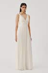Buy_Aroka_Ivory Chiffon V-neck Dream Dress _at_Aza_Fashions