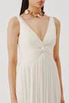 Buy_Aroka_Ivory Chiffon V-neck Dream Dress _Online_at_Aza_Fashions