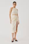 Buy_Aroka_Off White Poplin Serenity Skirt _at_Aza_Fashions