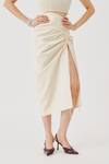 Aroka_Off White Poplin Serenity Skirt _Online_at_Aza_Fashions