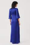 Shop_Aroka_Blue Modal, Satin V-neck Diva Draped Dress _at_Aza_Fashions