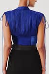 Shop_Aroka_Blue Modal, Satin, Velvet V-neck Veronica Corset _at_Aza_Fashions