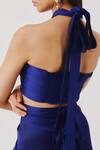 Aroka_Blue Modal, Satin Halter Neck Hope Top _Online_at_Aza_Fashions