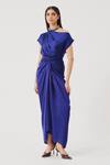 Buy_Aroka_Blue Modal, Satin Honey Multiway Skirt _at_Aza_Fashions