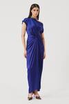 Aroka_Blue Modal, Satin Honey Multiway Skirt _Online_at_Aza_Fashions