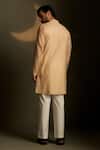 Shop_Charkhee_Beige Chanderi, Voile, Poplin Embroidery Mul Kurta With Pant _at_Aza_Fashions