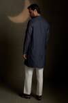 Shop_Charkhee_Navy Chanderi, Voile, Poplin Embroidery Mul Kurta With Pant _at_Aza_Fashions