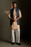 Buy_Charkhee_Beige Chanderi, Voile, Poplin Embroidery Mul Bundi Kurta Set _at_Aza_Fashions