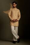 Buy_Charkhee_Beige Chanderi, Voile, Poplin Embroidery Mul Kurta With Pant _at_Aza_Fashions